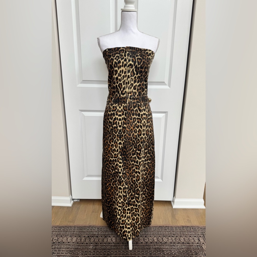 Sofie the Label - Leopard Print Strapless Maxi Dress (medium) - Picture 2 of 7